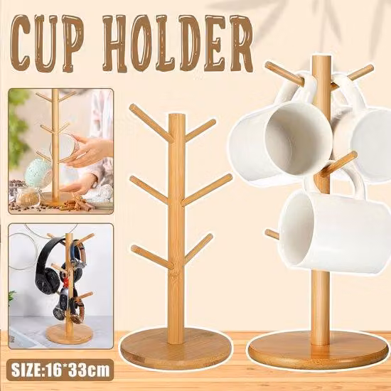 Scaffale con barre di legno, scaffale per caffettiera, scaffale da cucina, scaffale portaoggetti, pettine, soggiorno, cucina