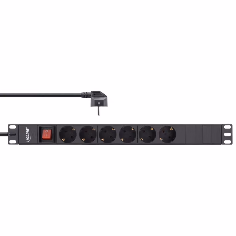InLine - Presa multipla (montabile a rack) - 3680 Watt - Ingresso, potenza d'ingresso CEE 7/7 - Connessioni d'uscita: 6 (6