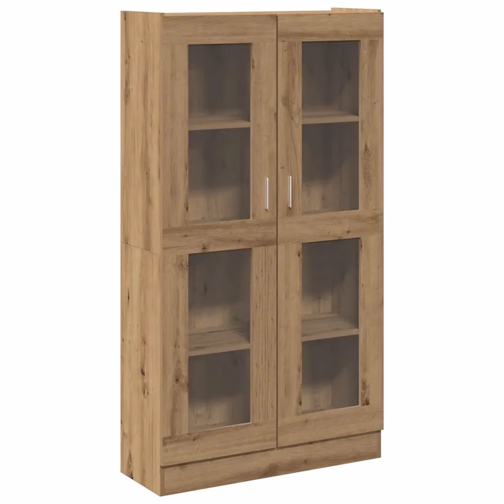Credenza Buffet Armadio da Cucina Design Mania Artisan Rovere Marrone con Ante in Vetro L: 82,5 cm, P: 30,5 cm, H: 150 cm – 2