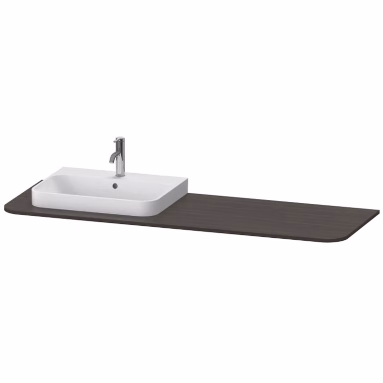 Console Duravit Happy D.2 Plus, 1600x550 mm, 1 découpe à gauche, pour meuble sous-lavabo HP4944, HP4963, HP4973, HP031HL6969, HP031HL6969