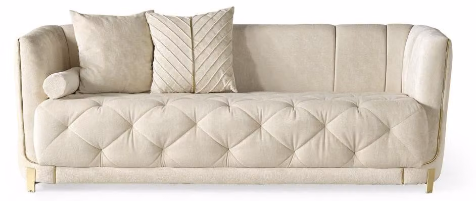 Polstersofa Dreisitzgarnitur Dreisitzer 3er-Sofa Dreisitzcouch Sofa Beige