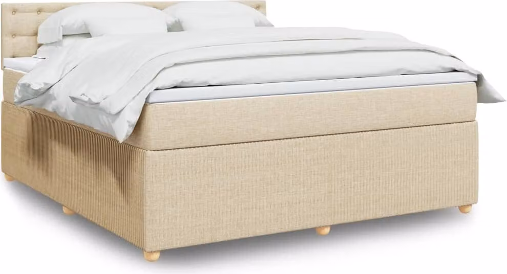 Maison Exclusive - Letto boxspring con materasso Crema 180x200 cm Tessuto