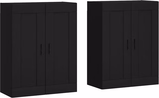 Armadietti a Parete 2 pz Neri in Legno Multistrato CFW4105262