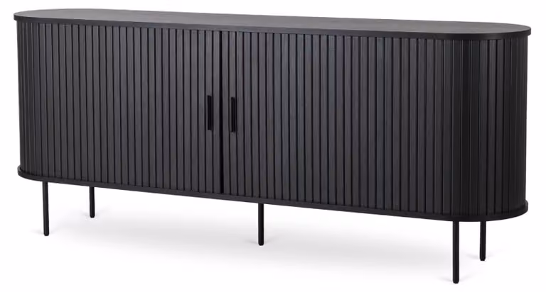 Credenza FURNLUX Trish nera 180 cm / Colore principale: nero / Dimensioni: 180 x 76 x 40 cm