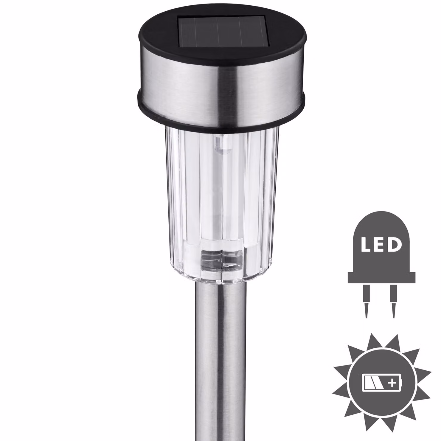 Set di 24 lampade solari a LED Tectake con luce bianca fredda e sensore crepuscolare, colore argento, ideali per giardino, terrazzo o balcone – 2