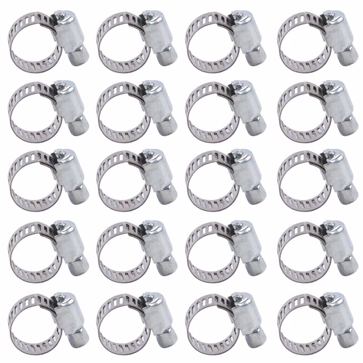 20 fascette stringitubo in acciaio inossidabile, regolabili, da 8 a 12 mm