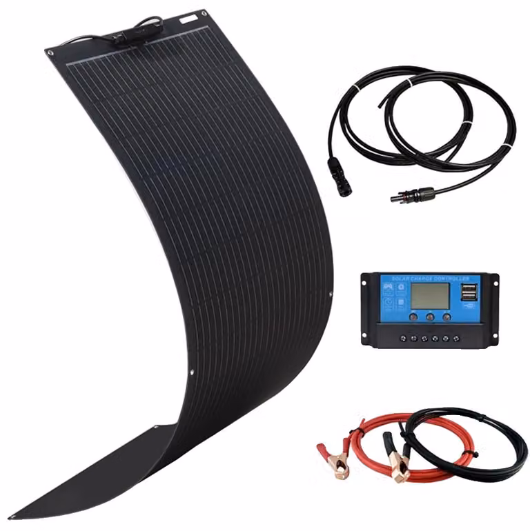 Pannello solare flessibile da 100W, ultraleggero, impermeabile e facile da installare, kit solare da 12V e 100W