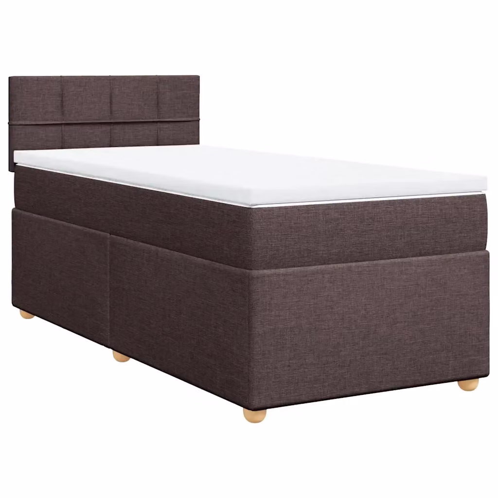Letto Ibrido vidaXL con Giroletto a Molle e Materasso, Marrone e Bianco, L/P/H: 90 x 200 x 100,5 cm – 2