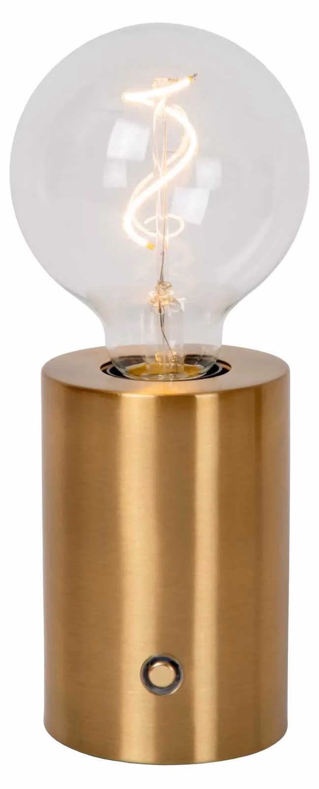 Lucide VIVO - Lampada da tavolo ricaricabile - Batteria integrata - Diametro 8 cm - LED dimmerabile - Attacco E27 - 1x1W 2700K - Oro opaco / Ottone - Finitura oro opaco