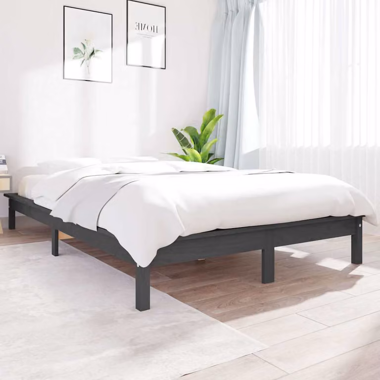 Giroletto vidaXL in legno massello di pino grigio, L/P: 200 x 200 cm