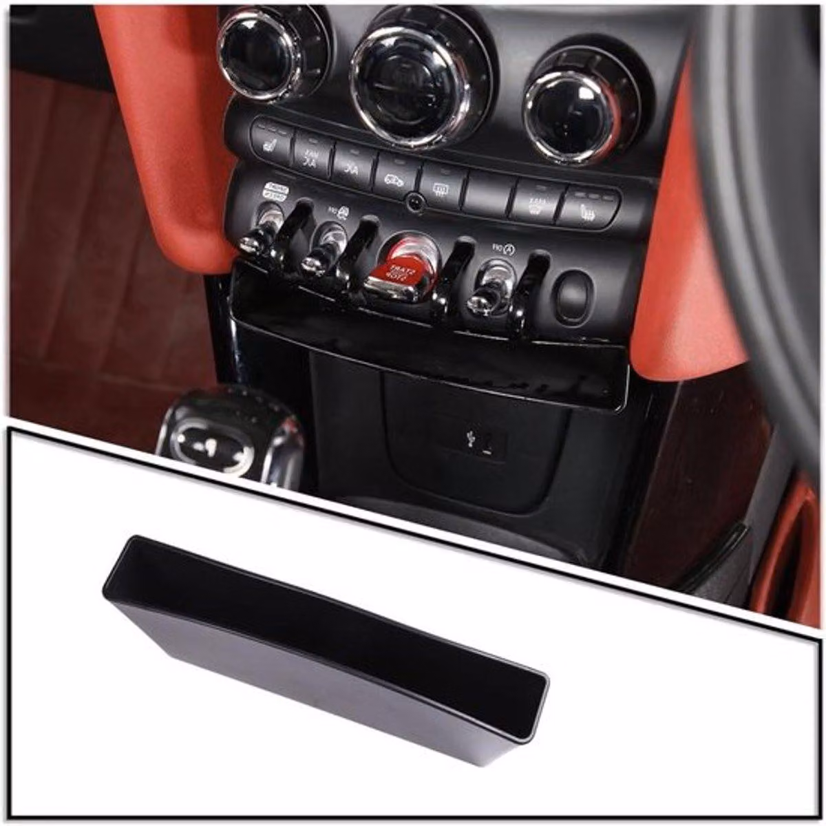 Contenitore centrale per la console di MINI Cooper F55 F56 F57 (2014-2022) - Accessorio pratico per aumentare lo spazio di stoccaggio e migliorare l'organizzazione