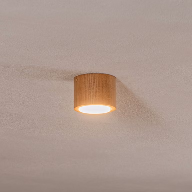 Plafoniera soffitto Ernest Luminex, dimmerabile, Legno chiaro, Soggiorno / Sala da pranzo, Legno, Plafoniera