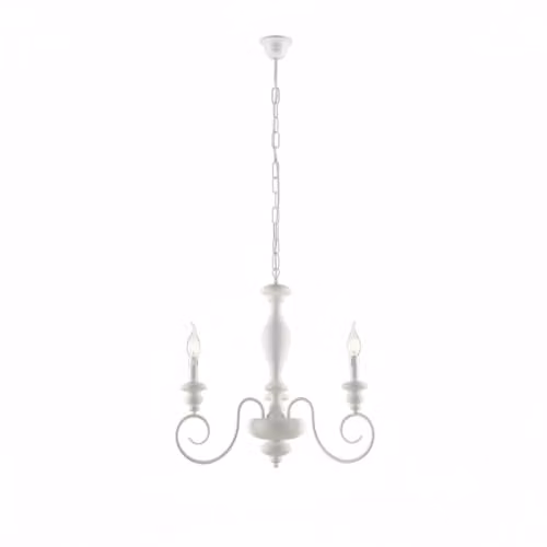 Lampadario Shabby Chic Cascina Bianco 3 Luci E14