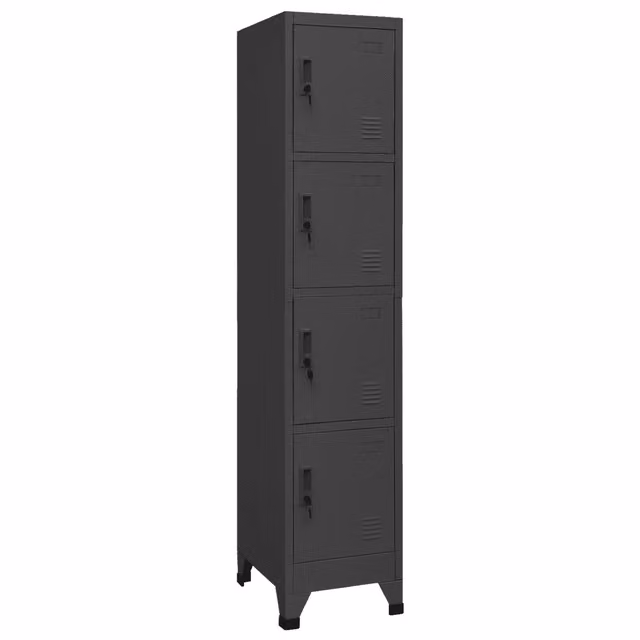 Armadietto spogliatoio moderno polivalente 38 x 45 x 180 cm stoccaggio sicuro in acciaio antracite 02_0047001