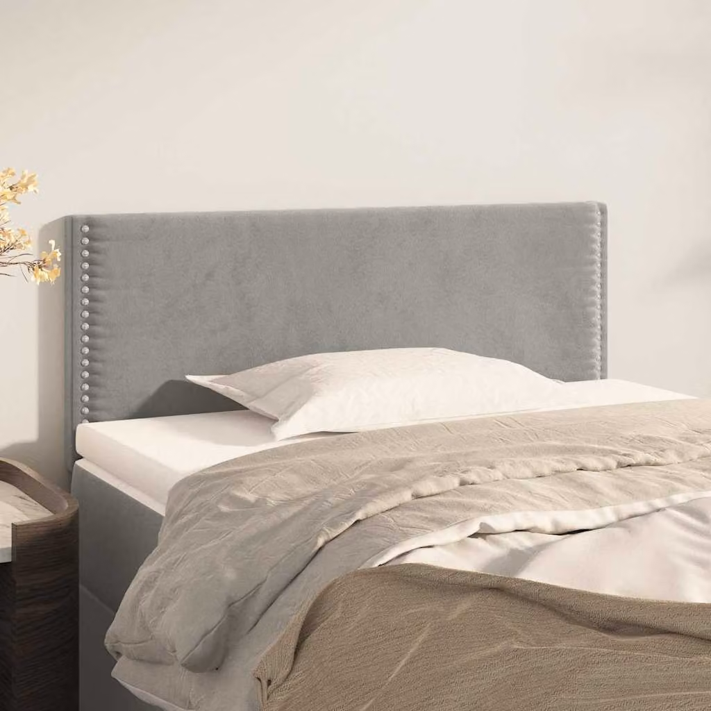 Testiera per letto vidaXL in velluto grigio chiaro, L: 90 cm, P: 5 cm, H: 78-88 cm