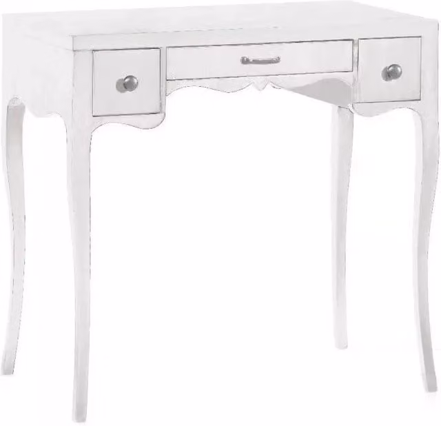Scrivania classica legno massello 3 cassetti bianco 80x44x78h (1256) - Mobili 2G