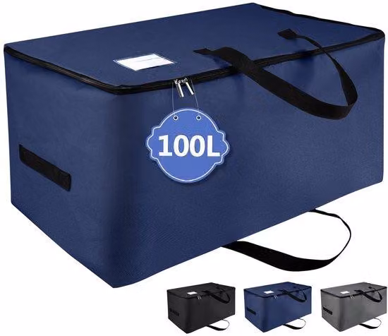 Ibenzoa® Borsa portaoggetti extra grande, capacità 100 litri (70 x 42 x 35 cm), realizzata in poliestere Oxford 600D, resistente all'acqua, con maniglie, doppia cerniera e tasca portaetichette