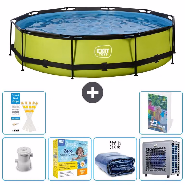 Piscina gonfiabile rettangolare - 360x76 cm - Set da 5 pezzi - Modello S331