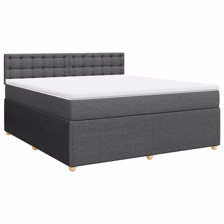 Giroletto a Molle con Materasso Grigio Scuro 180x200 cm Tessuto