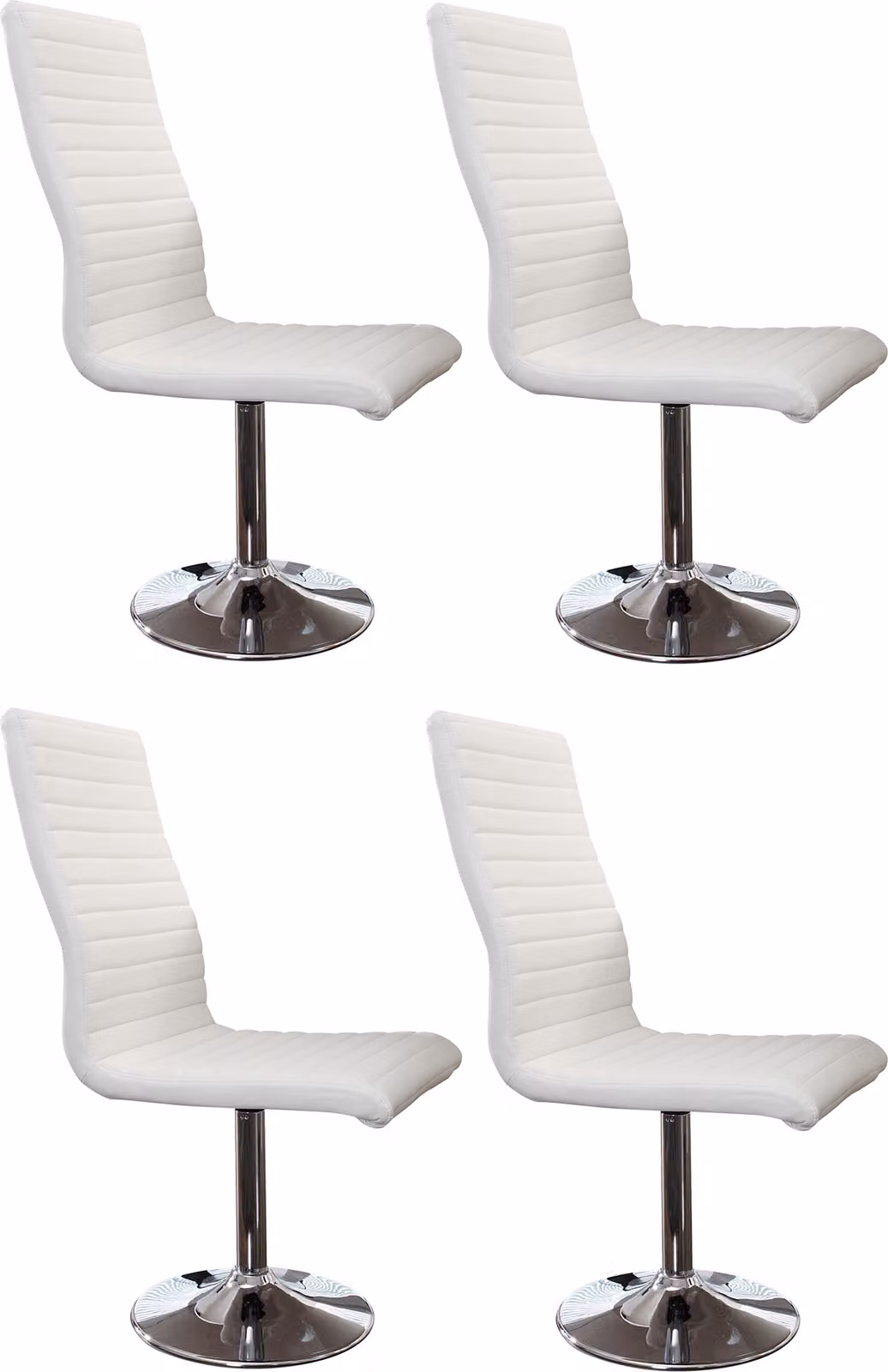 Set di 4 sedie da pranzo in Similcuoio bianca
