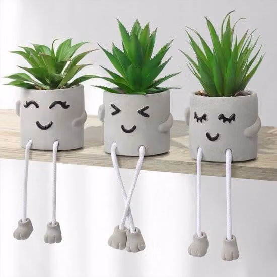Set da 3 piante grasse artificiali, piante artificiali con vaso, piante da vaso che trasmettono emozioni, piante artificiali pendenti, piante decorative per soggiorno, bagno e davanzale.
