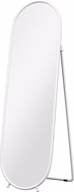 Specchio a figura intera da terra HOMCOM con supporto pieghevole in metallo e vetro, Bianco, L 40 cm x P 41 cm x H 159 cm