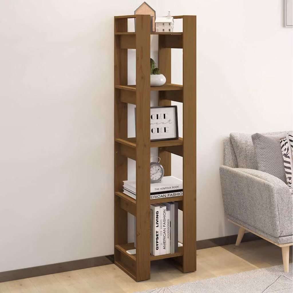 Libreria/Divisorio vidaXL in Massello di Pino Marrone L: 41 cm, P: 35 cm, H: 160 cm