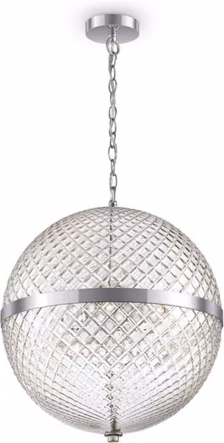 Lampada pendente Neoclassic in Metallo Yonkers Cromo