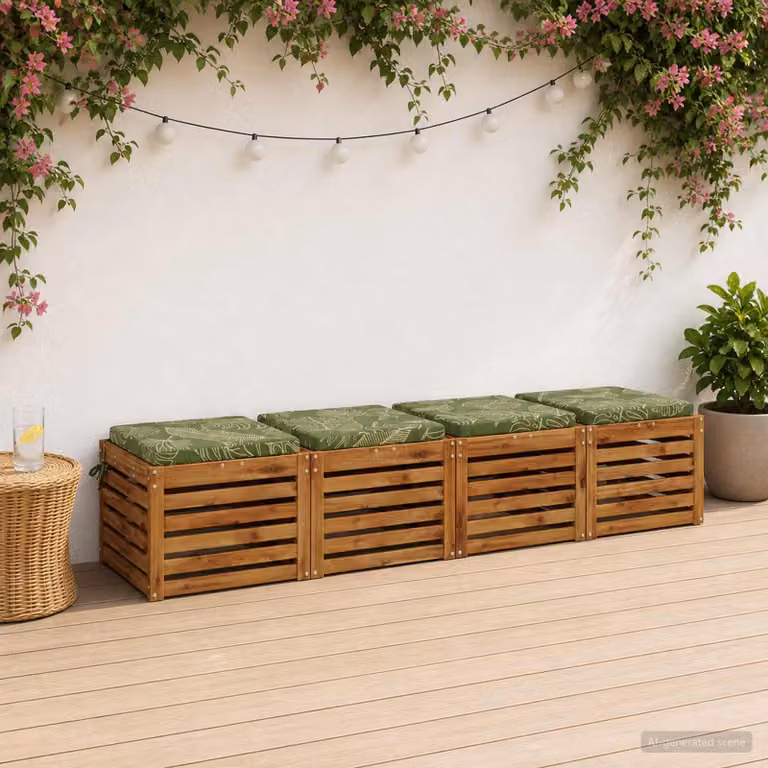 Set di 4 cuscini per sedia vidaXL SOEST verdi in poliestere con fodera rimovibile e resistenza UV