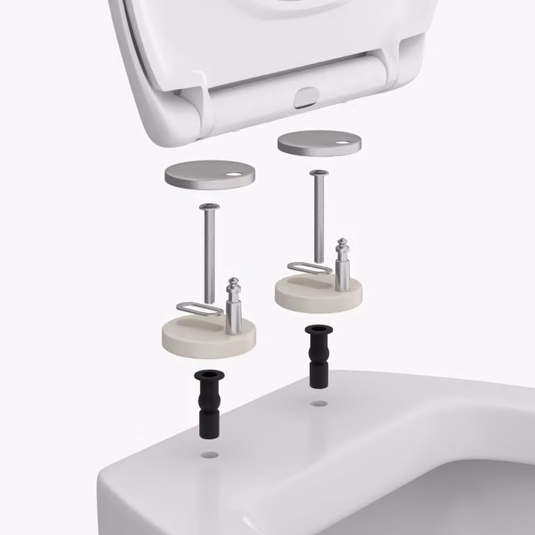 Copriwater a sgancio rapido, chiusura ammortizzata, bianco, in ABS, ideale per bagni moderni
