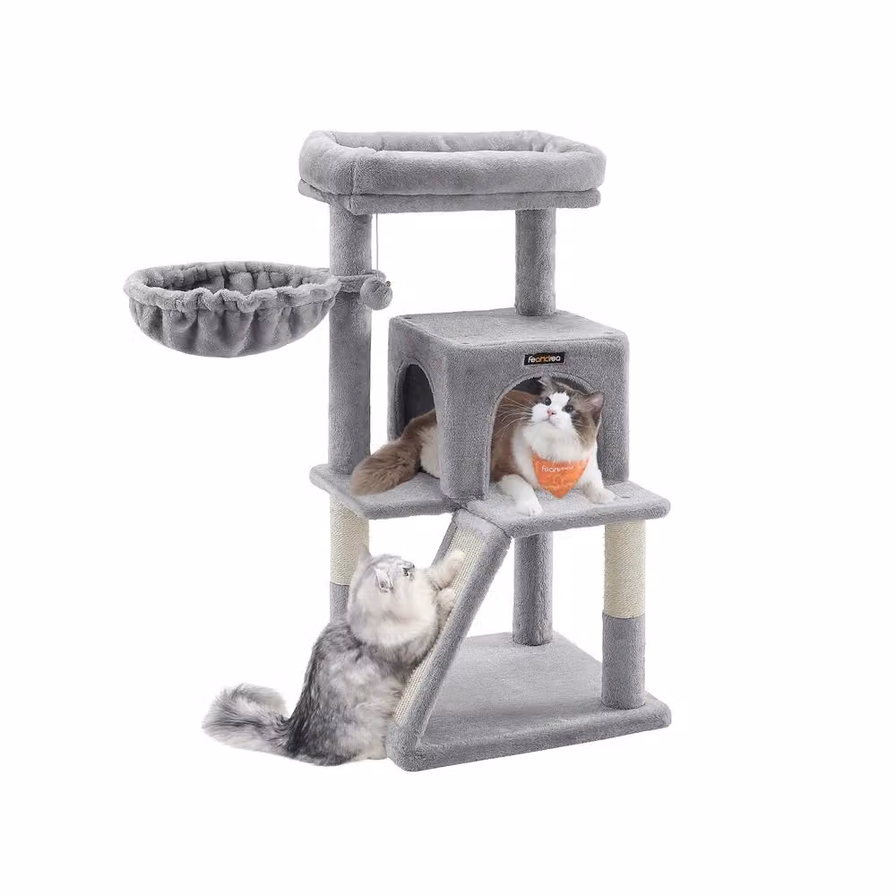 Albero per Gatti con Pendenza, Grigio Chiaro