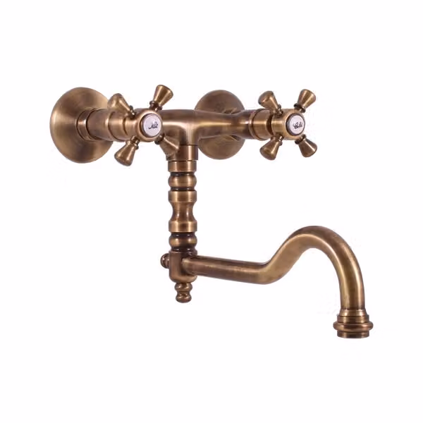 Slezák-RAV Slezák RAV Morava Retro MK301/29SM Miscelatore per lavabo Colore: ottone vecchio, Dimensioni: 100 mm