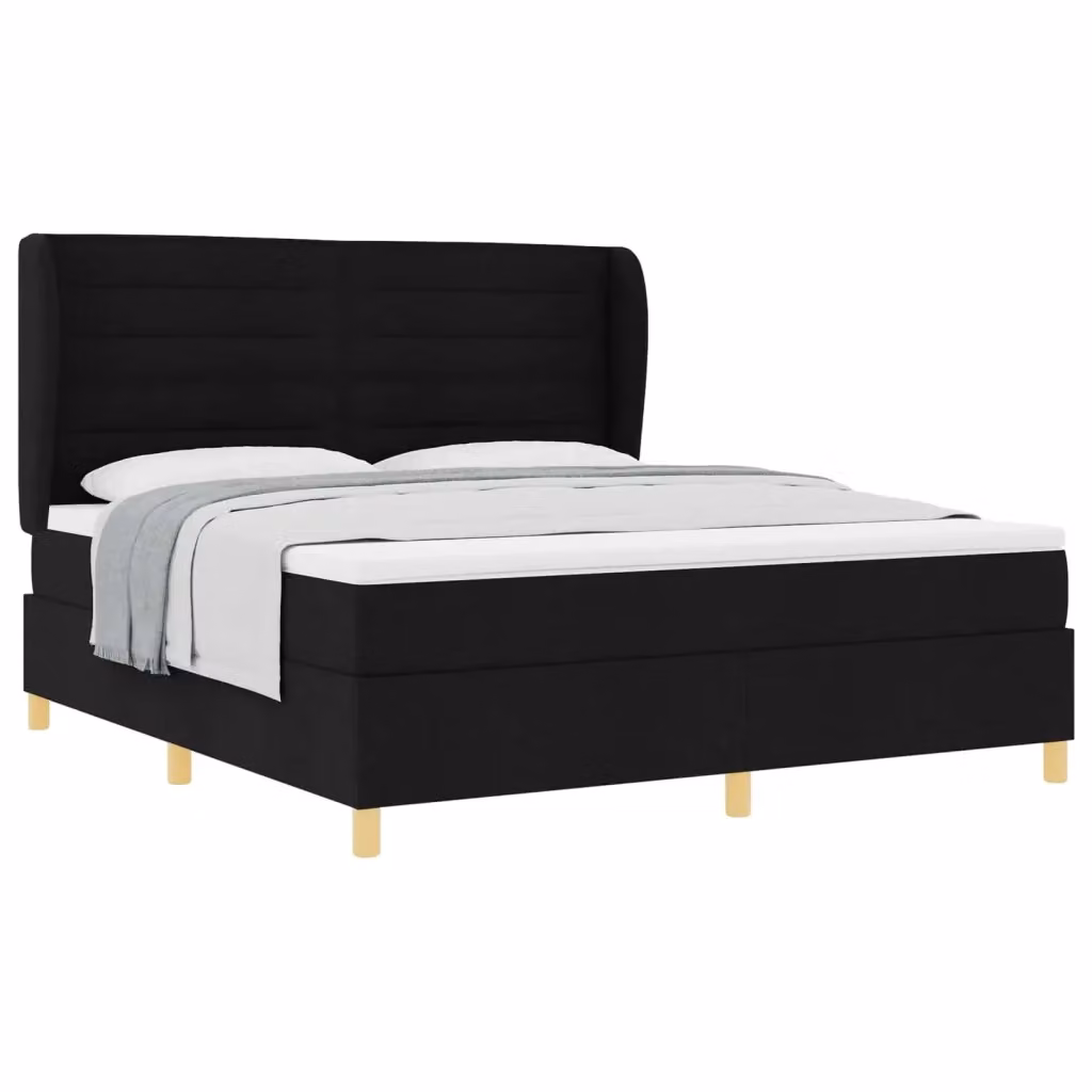 Letto ibrido con testiera vidaXL in tessuto nero L 180 cm x P 200 cm – 2