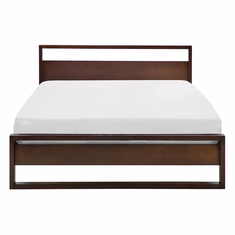 Letto matrimoniale Beliani in legno di pino marrone con doghe fisse L/P/H: 140 x 200 x 86 cm – 2