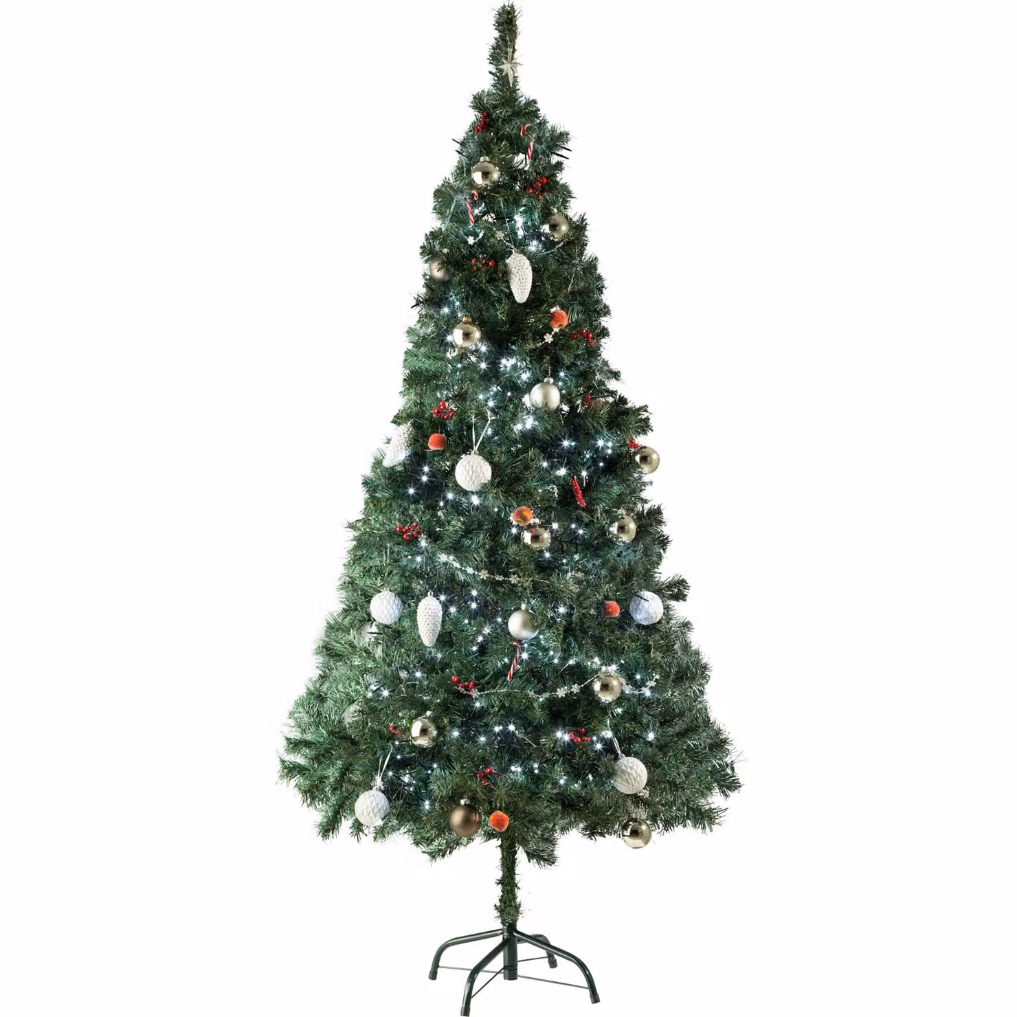 Albero di Natale artificiale verde tectake con sostegno in metallo, Altezza: 180 cm – 3