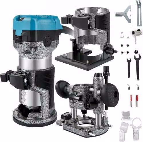 VEVOR Rifilatore Fresatrice Verticale per Legno Elettrica 710W 220V con Velocità Regolabile 13000-33000 RPM in Lega di Alluminio Multicolore