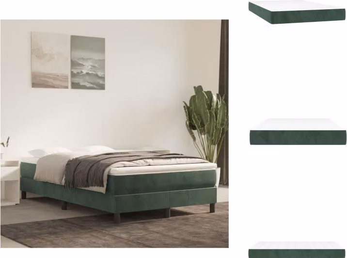 vidaXL Materasso a molle insacchettate verde scuro 120x200x20 cm in velluto - Materassi