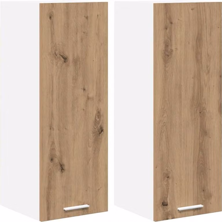 Armadio pensile 2 pcs Rovere Artigiano e Bianco 30 x 31 x 80 cm