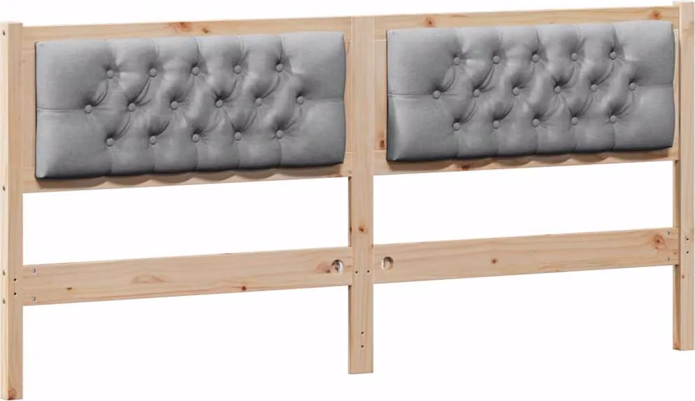 Testiera Marrone e grigio chiaro 180 cm Legno di pino massello
