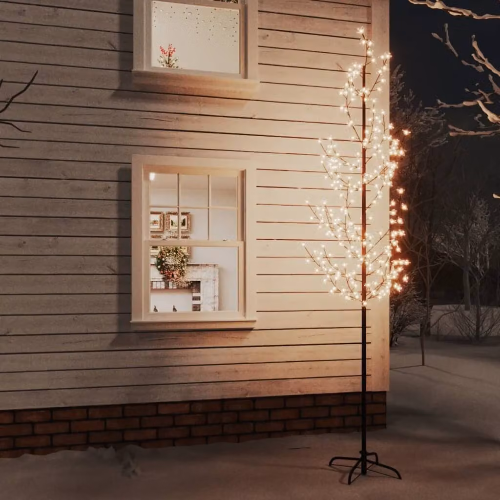 The Living Store Albero LED con fiori di ciliegio Bianco caldo 368 LED 300 cm
