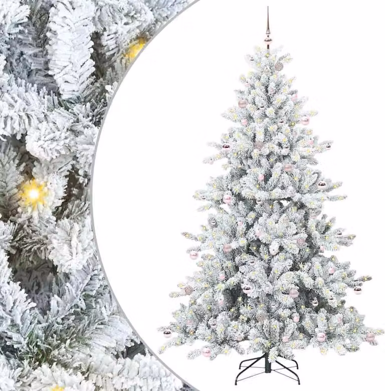 Albero di Natale Artificiale con Rami Pieghevoli Bianco 240 cm