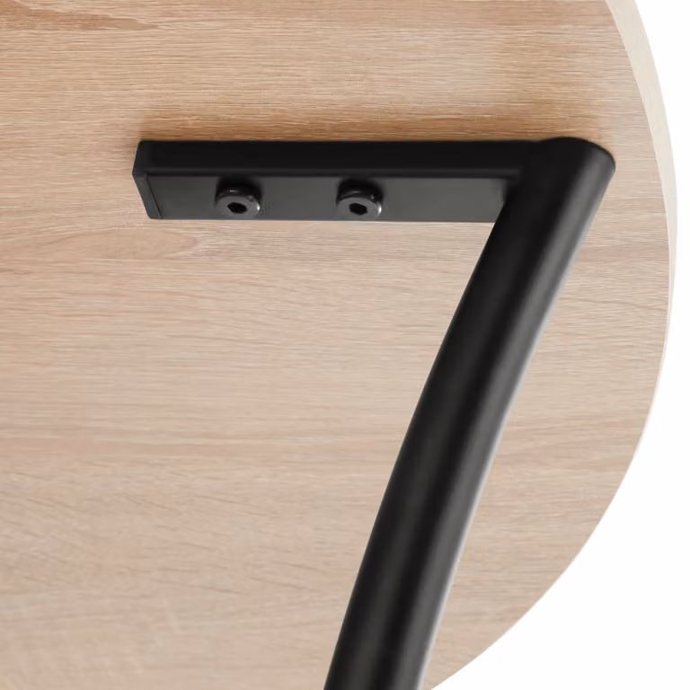 Tavolino da salotto rotondo Tectake in stile industriale con finitura rovere e struttura nera L: 80 cm, P: 46 cm