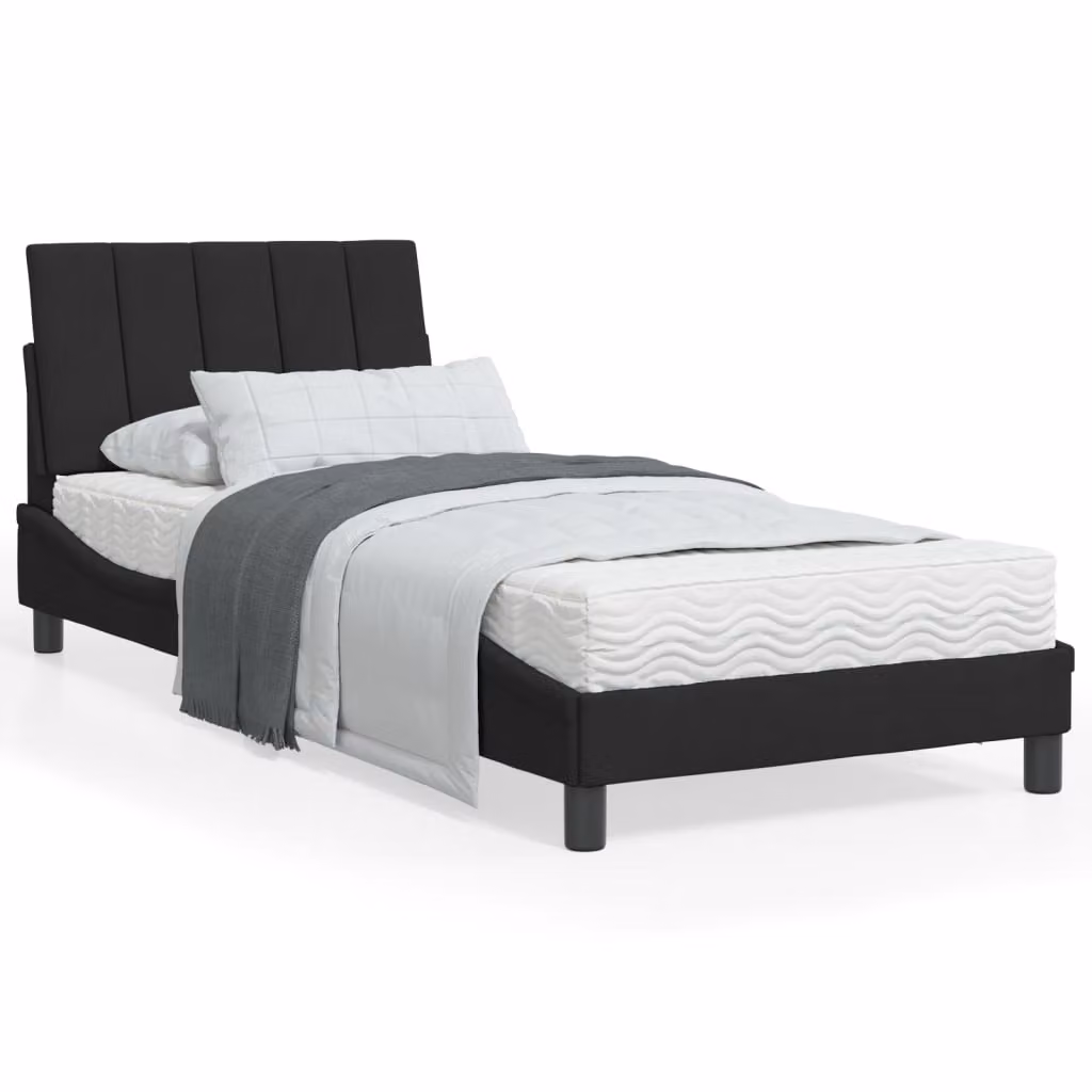 Letto con Materasso Hanko vidaXL in Velluto Nero 90x200 cm