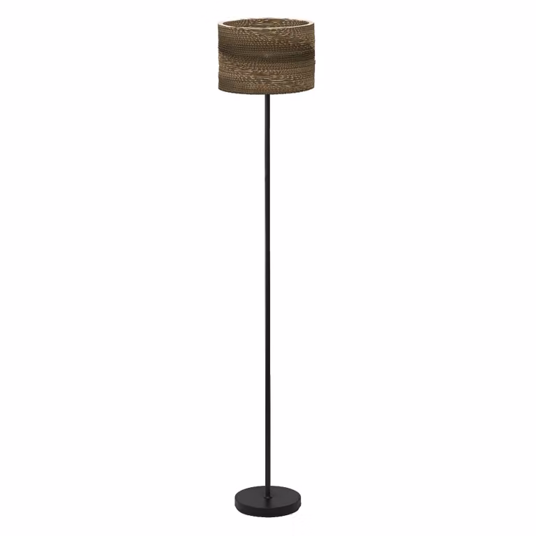 LEDVANCE lampada da terra Decor Cardboard Cylinder marrone in cartone ondulato, E27, altezza 1600 mm, paralume in materiale riciclato, sostenibile grazie alla sorgente luminosa sostituibile, facile installazione