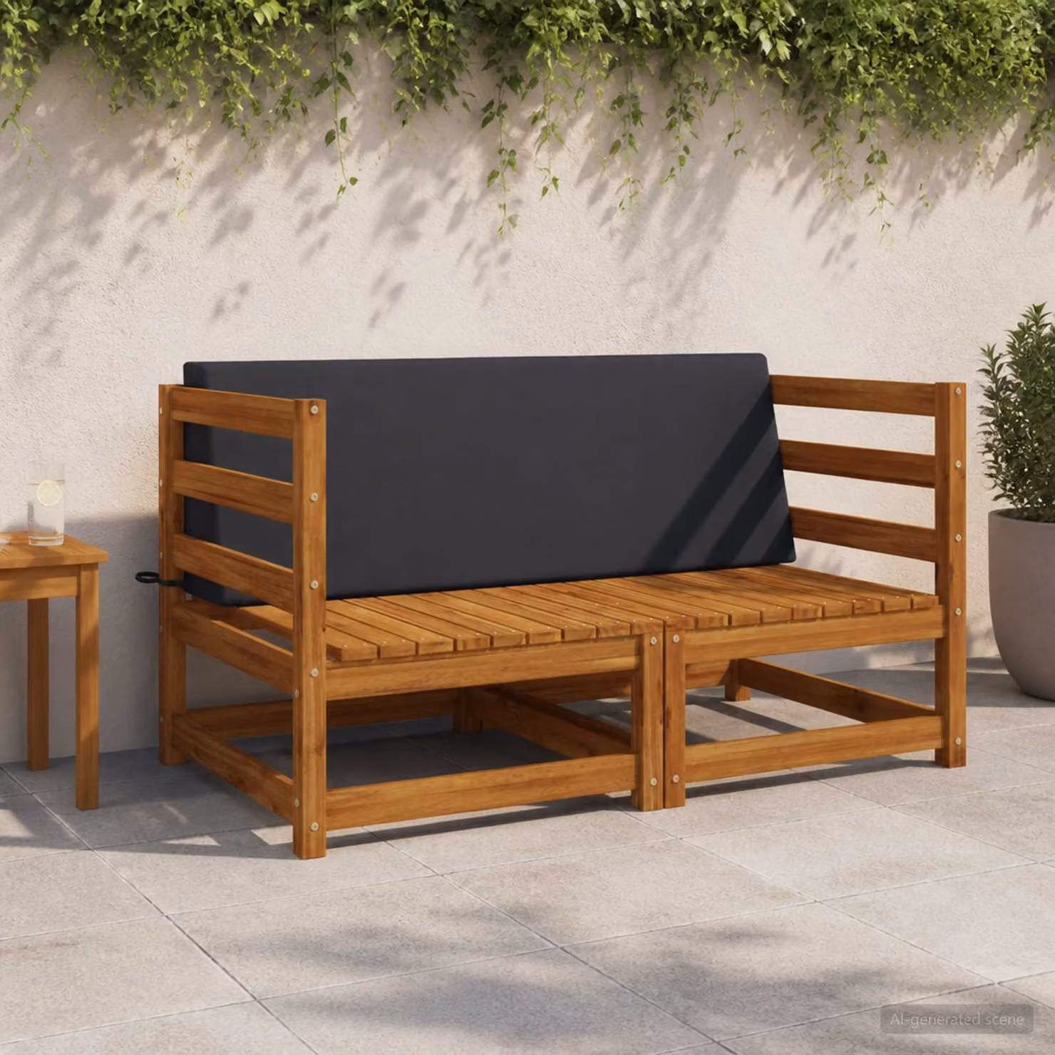 Cuscino schienale vidaXL SOEST in poliestere, Blu scuro e Nero, L/P/H: 120 x 40 x 40 cm