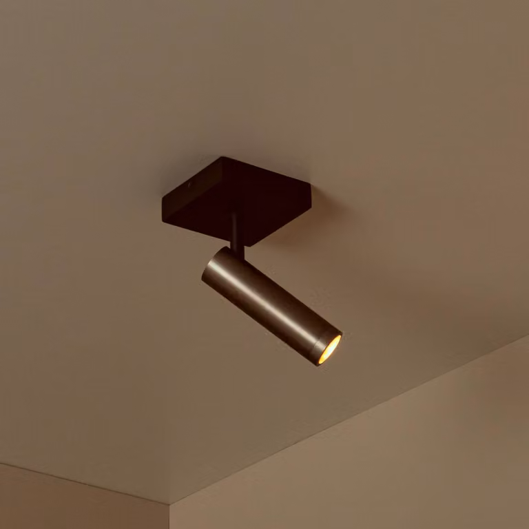 Lucide Faretto da soffitto Grado, lunghezza 10 cm, grigio, metallo dimmerabile, Alluminio / Grigio / Zincato, Soggiorno / Sala da pranzo, Alluminio, Moderno, Faretto alogeno