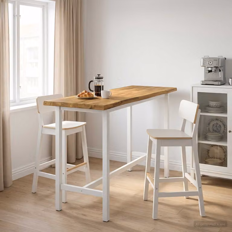 Piano del tavolo rettangolare in legno di acacia vidaXL, bordo naturale, marrone e bianco, L 160 x P 40 x H 3 cm