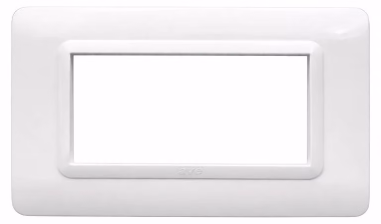 Placca AVE S44 Bianco In Tecnopolimero Per Installazione Elegante - Numero Posti 4 Moduli