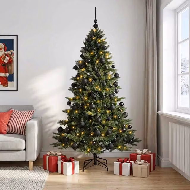 Albero di Natale artificiale con palline 240 cm 300 LED 3466396