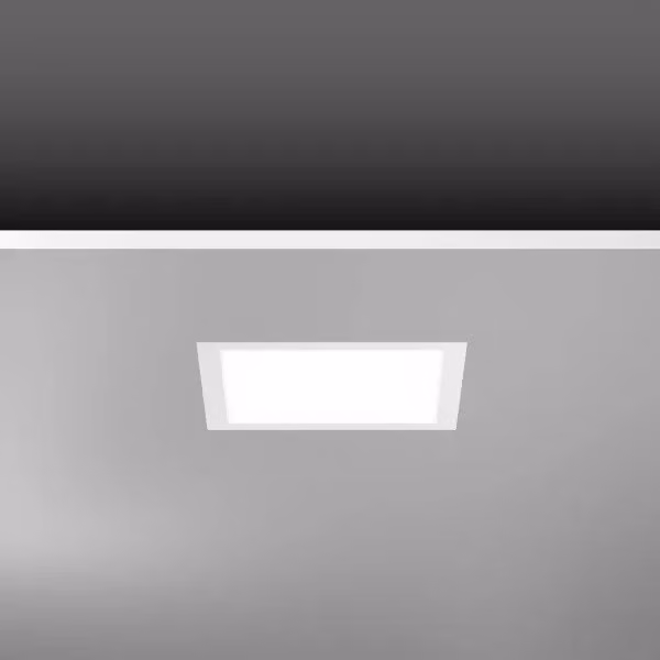 RZB Sidelite ECO, 19 W, 2100 lm, 830, bianco, faretti da incasso a soffitto con interruttore on/off, L 324 P 324 A 2, 115°/111°, plastica (PMMA) opalina 312380.002